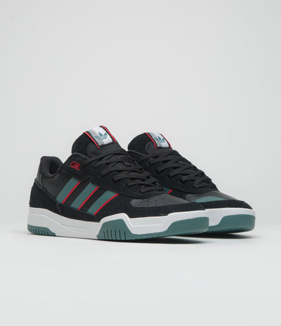 Adidas Tekkira Cup Shoes in Core Black and Preloved Teal / Better Scarlet