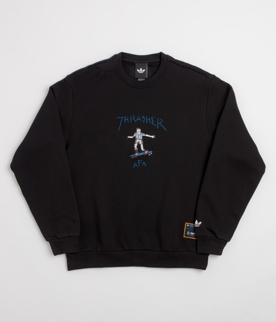Adidas x Thrasher x AFA Gonz Crewneck Sweatshirt in Black