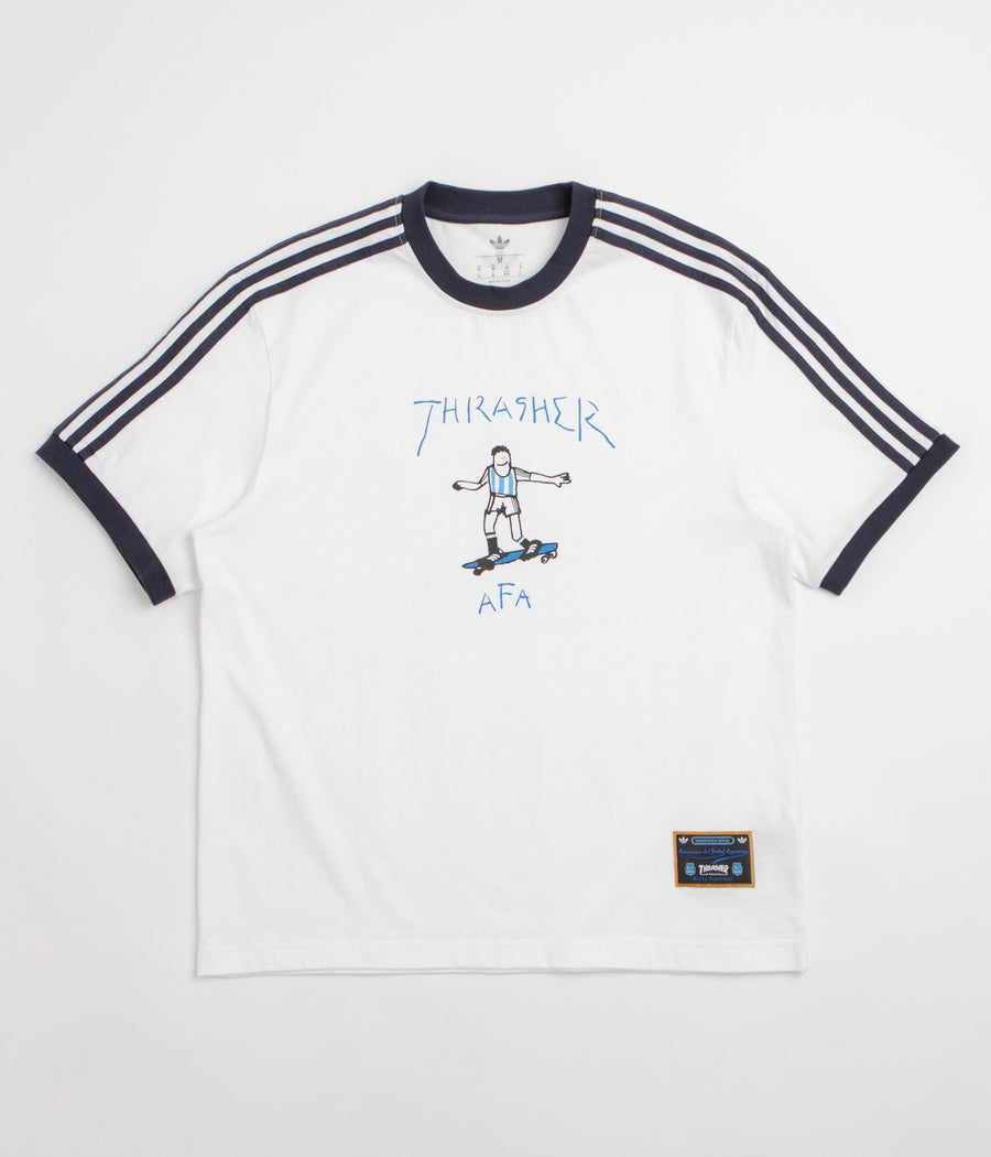 Adidas x Thrasher x AFA Gonz Ringer T-Shirt in Core White