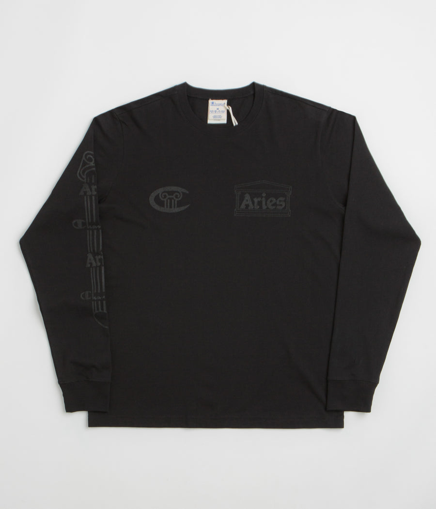 Aries x Champion Stars Long Sleeve T-Shirt in Black