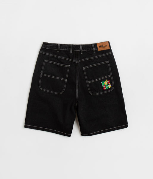 Butter Goods Scribble Denim Shorts - Flat Black | Flatspot