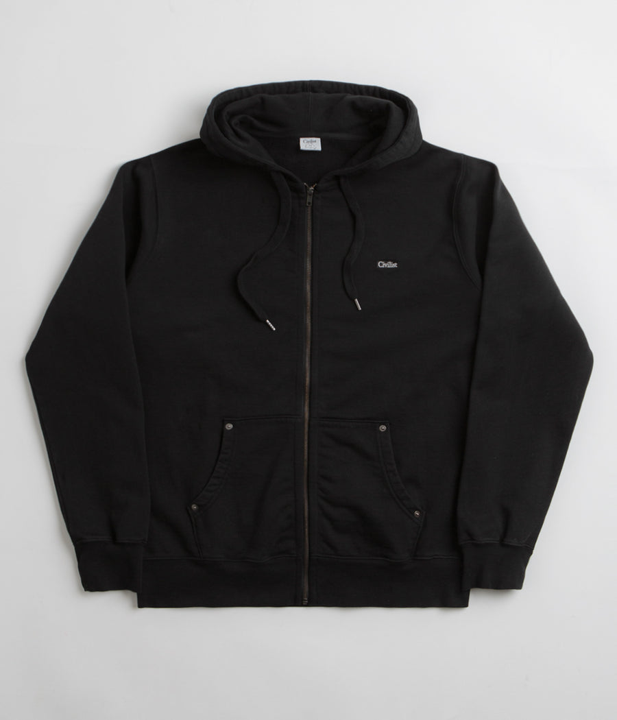 Civilist Studded Heavy Zip Hoodie - Black