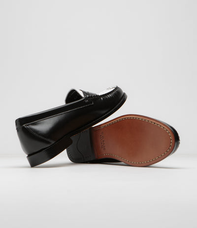 G.H. Bass Womens Weejun Penny Shoes in Black and White