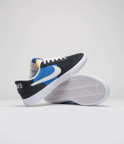 Nike SB Heritage Vulc Shoes - Black / White - Signal Blue - Safety Orange