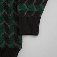Polar Zig Zag Knit Sweatshirt - Black / Dark Teal thumbnail