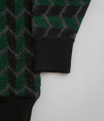 Polar Zig Zag Knit Sweatshirt - Black / Dark Teal