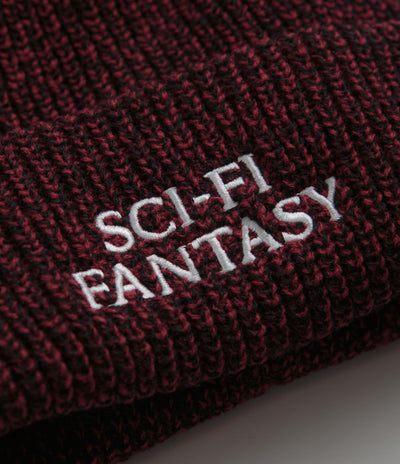 Sci-Fi Fantasy Mixed Yarn Logo Beanie - Red / Black