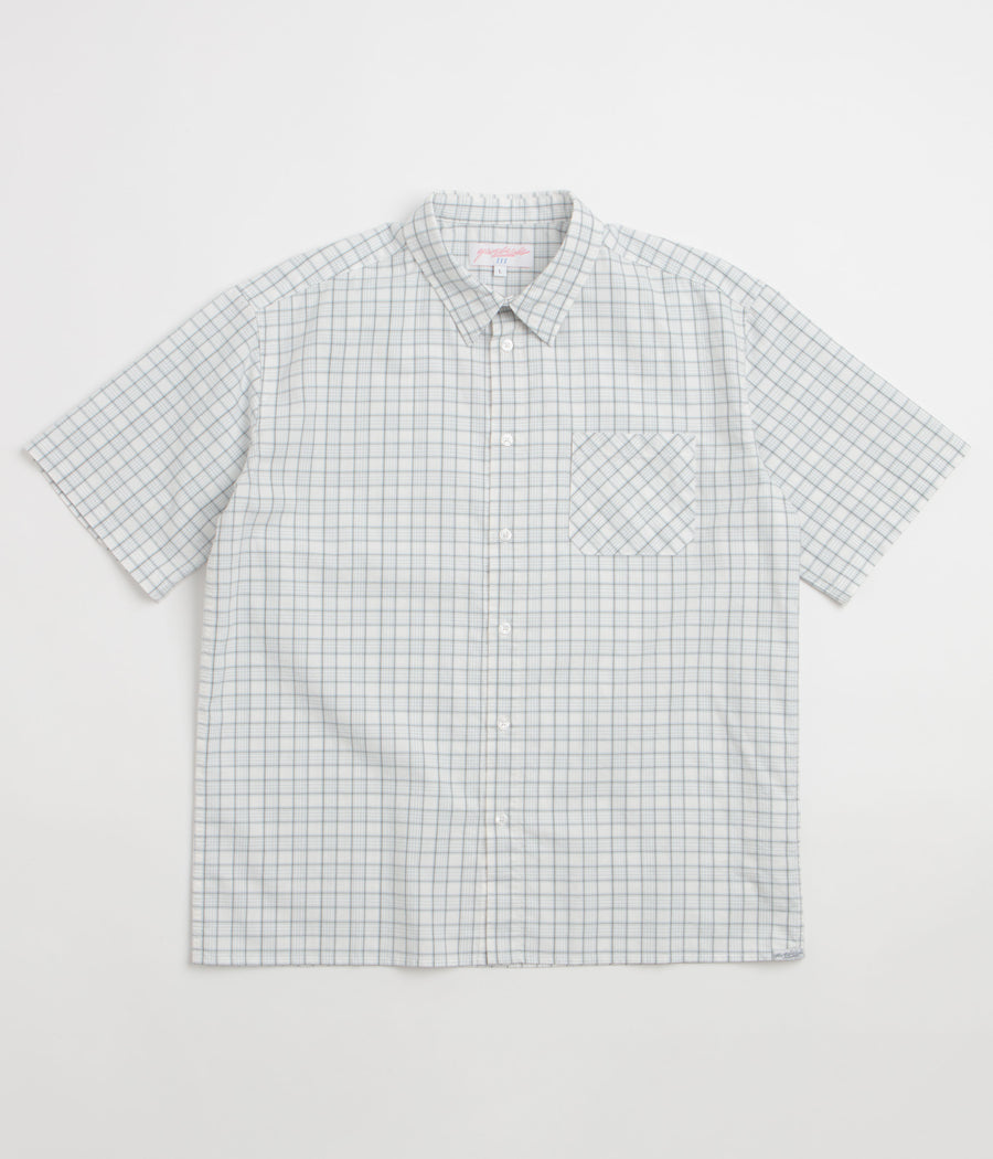 Yardsale Lithium Short Sleeve Shirt in White and Blue / Grey
