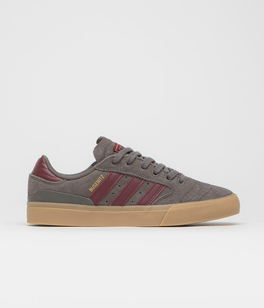 Adidas Busenitz Vulc II Shoes in Charcoal and Shadow Red / Gum4
