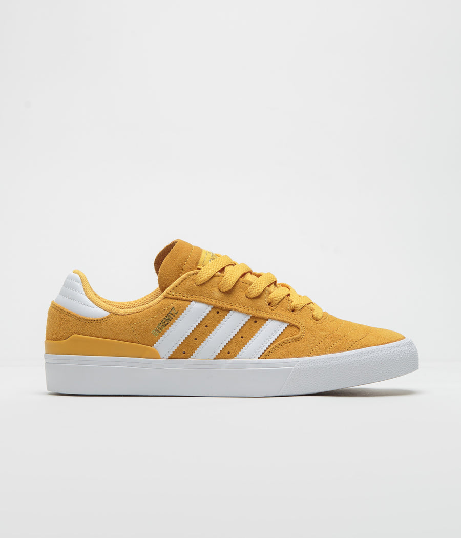 Adidas Busenitz Vulc II Shoes in Preloved Yellow and FTWR White / Gold Metallic