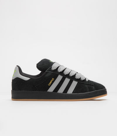 Adidas Campus Shoes in Core Black and Grey Two / Gold Metallic