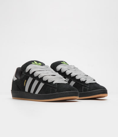 Adidas Campus Shoes in Core Black and Grey Two / Gold Metallic