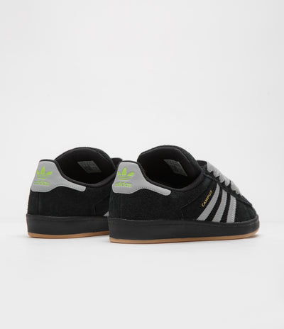 Adidas Campus Shoes in Core Black and Grey Two / Gold Metallic