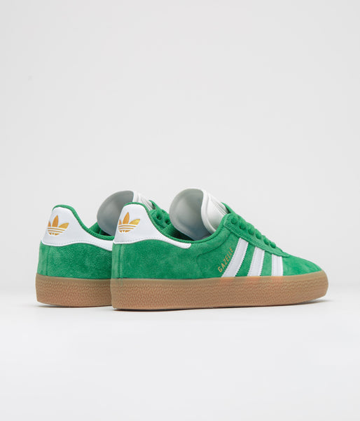 Adidas Gazelle ADV Shoes - Green / Cloud White / Gold Metallic | Flatspot Adidas Gazelle ADV Shoes - Green / Cloud White / Gold Metallic | Flatspot