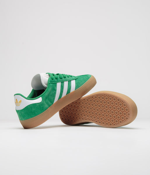 Adidas Gazelle ADV Shoes - Green / Cloud White / Gold Metallic | Flatspot