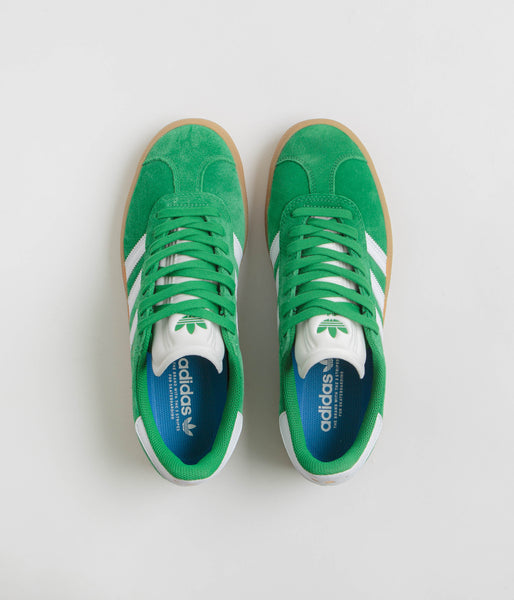 Adidas Gazelle ADV Shoes - Green / Cloud White / Gold Metallic | Flatspot Adidas Gazelle ADV Shoes - Green / Cloud White / Gold Metallic | Flatspot