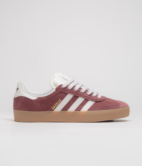 Adidas Gazelle ADV Shoes - Shadow Red / Crystal White / Gold Metallic
