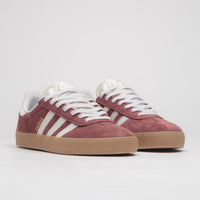 Adidas Gazelle ADV Shoes in Shadow Red and Crystal White / Gold Metallic thumbnail
