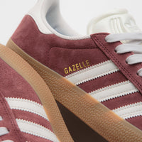 Adidas Gazelle ADV Shoes in Shadow Red and Crystal White / Gold Metallic thumbnail