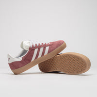 Adidas Gazelle ADV Shoes in Shadow Red and Crystal White / Gold Metallic thumbnail