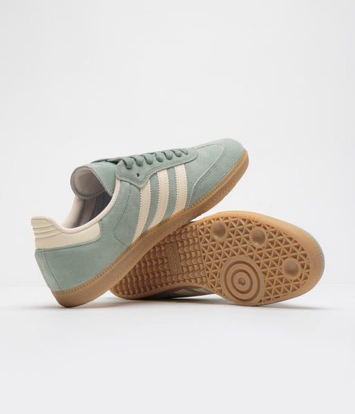 Adidas Samba ADV Shoes - Silver Green / Wonder White / Gold Metallic |  Flatspot