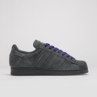 Adidas Superstar ADV Shoes in Carbon and Carbon / Collegiate Purple thumbnail