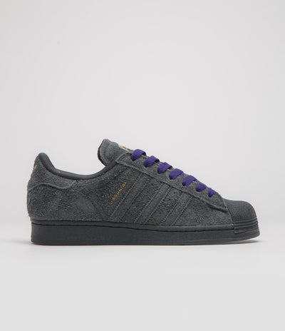Adidas Superstar ADV Shoes in Carbon and Carbon / Collegiate Purple