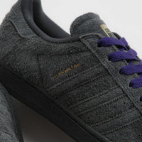 Adidas Superstar ADV Shoes in Carbon and Carbon / Collegiate Purple thumbnail