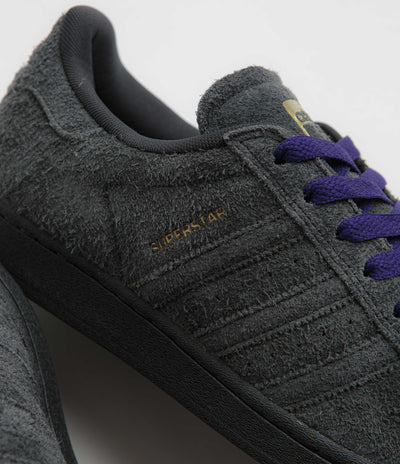 Adidas Superstar ADV Shoes in Carbon and Carbon / Collegiate Purple