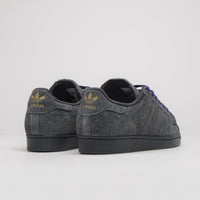 Adidas Superstar ADV Shoes in Carbon and Carbon / Collegiate Purple thumbnail