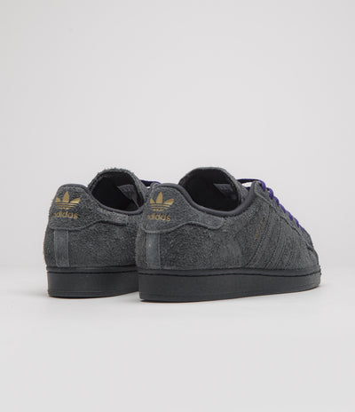 Adidas Superstar ADV Shoes in Carbon and Carbon / Collegiate Purple