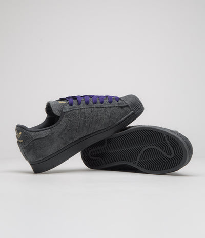 Adidas Superstar ADV Shoes in Carbon and Carbon / Collegiate Purple