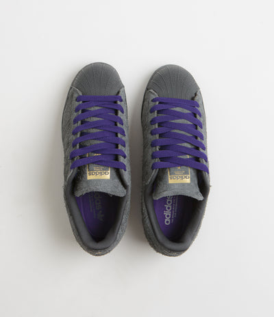Adidas Superstar ADV Shoes in Carbon and Carbon / Collegiate Purple