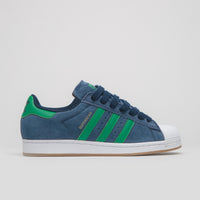 Adidas Superstar ADV Shoes in Collegiate Navy and Green / FTWR White thumbnail