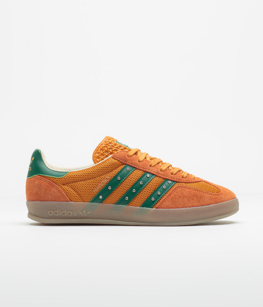 Adidas x Hardies Gazelle Indoor Shoes in Rustic Orange and Collegiate Green / Gum5