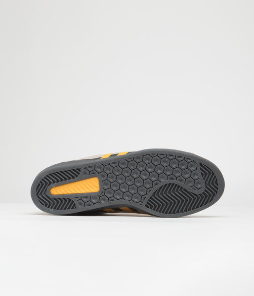 Adidas x Pop Trading Company Campus ADV Shoes - Grey Six / Active Gold