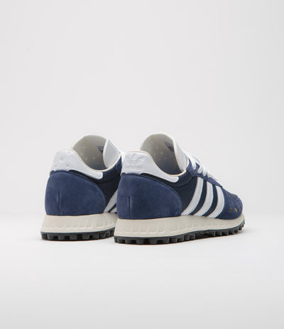 Adidas x Pop Trading Company TRX Shoes in Collegiate Navy and FTWR White / Chalk White
