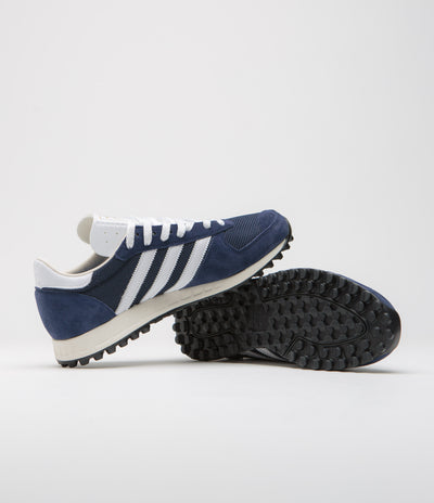 Adidas x Pop Trading Company TRX Shoes in Collegiate Navy and FTWR White / Chalk White
