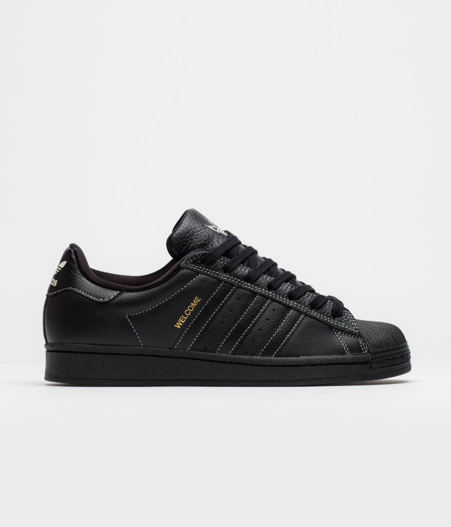 Adidas x Welcome Superstar ADV Shoes - Core Black / Core Black / Off White