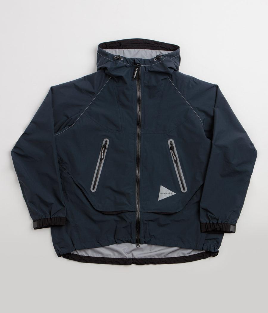 and wander Loose Fitting Rain Jacket - Dark Navy