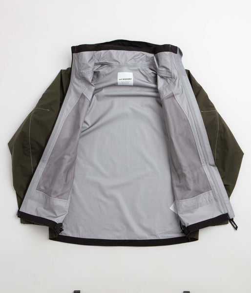 and wander Pertex Shield Rain Jacket - Khaki, view 4