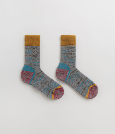 and wander Wool Socks in Light Grey