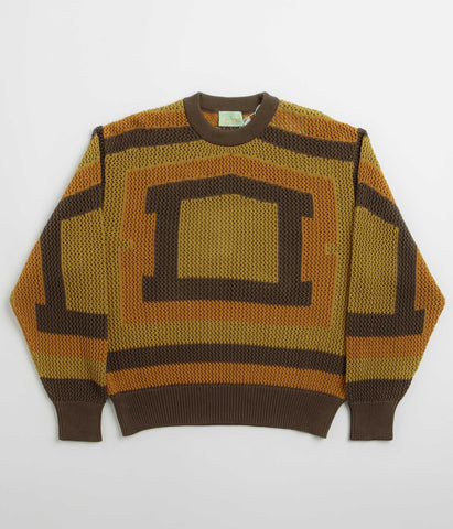 トップス Aries Magic Eye Temple Knit Aries Crochet Temple Knit Sweatshirt - Khaki | Flatspot