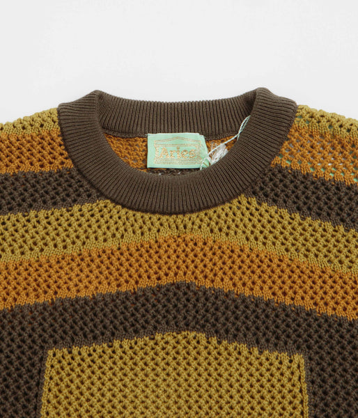 Aries Crochet Temple Knit Sweatshirt - Khaki | Flatspot