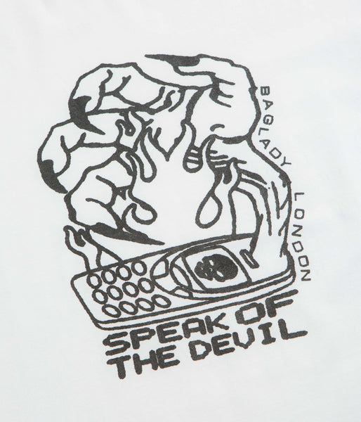 Baglady x DDF Speak Of The Devil T-Shirt - White, view 3