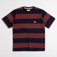Battenwear Pocket Rugby T-Shirt in Navy and Maroon Stripe thumbnail