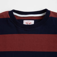 Battenwear Pocket Rugby T-Shirt in Navy and Maroon Stripe thumbnail