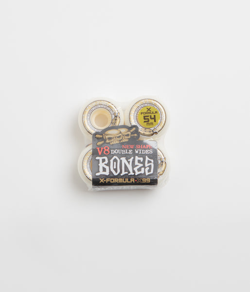 BONES X-FORMULA54㎜99a V8 Bones X-Formula 99A V8 Double Wide Wheels - White - 54mm | flatspot