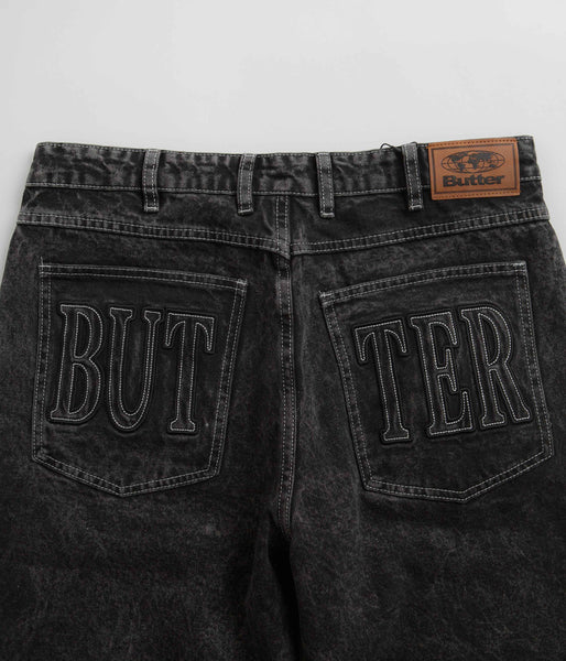 Butter Goods Applique Jeans - Acid Black | flatspot