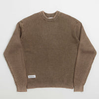Butter Goods Bleach Knit Crewneck Sweatshirt in Brown thumbnail